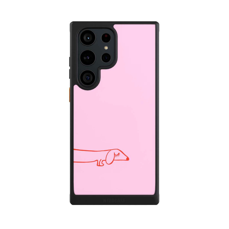 Galaxy S23 Ultra NIVOcore Dachshund Illustration Pink
