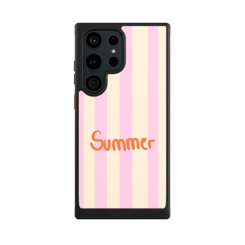 Samsung Galaxy S23 Ultra NIVOcore Summer- Rosa und Orange Streifen Hintergrund