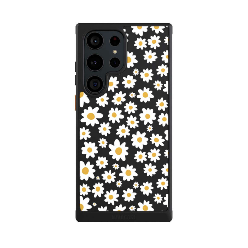 Galaxy S23 Ultra NIVOcore Daisy Flower Seamless Pattern Transparent
