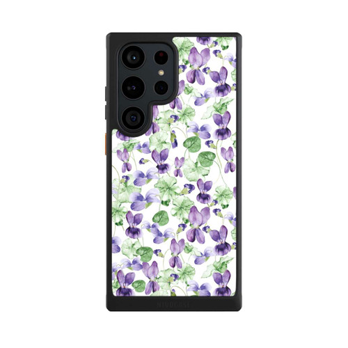 Samsung Galaxy S23 Ultra NIVOcore Purple Wildflowers Pattern Watercolor