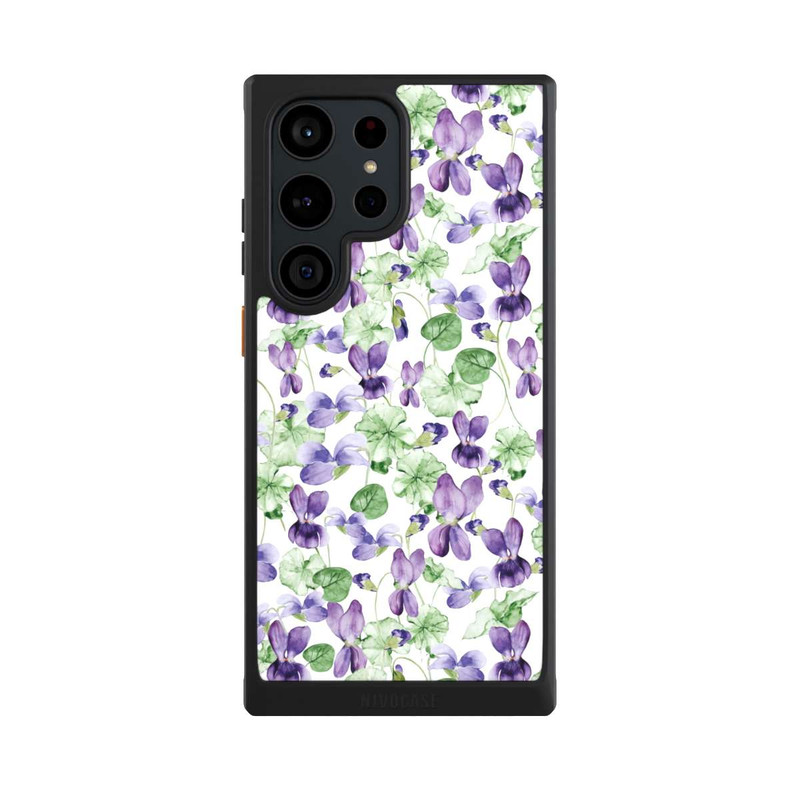 Galaxy S23 Ultra NIVOcore Purple Wildflowers Pattern Watercolor