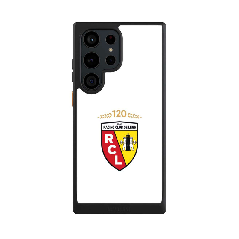 Galaxy S23 Ultra NIVOcore RC Lens 120 Jahre Jubiläums Logo weiß