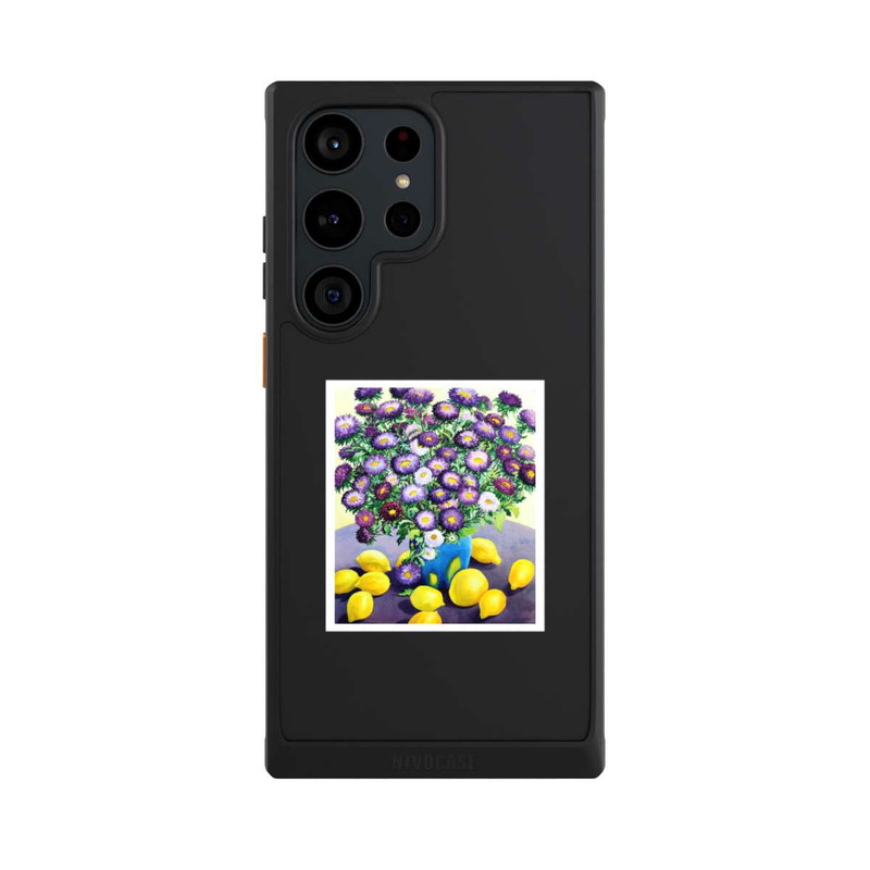 Galaxy S23 Ultra NIVOcore Purple Asters and Lemons by Christopher Ryland