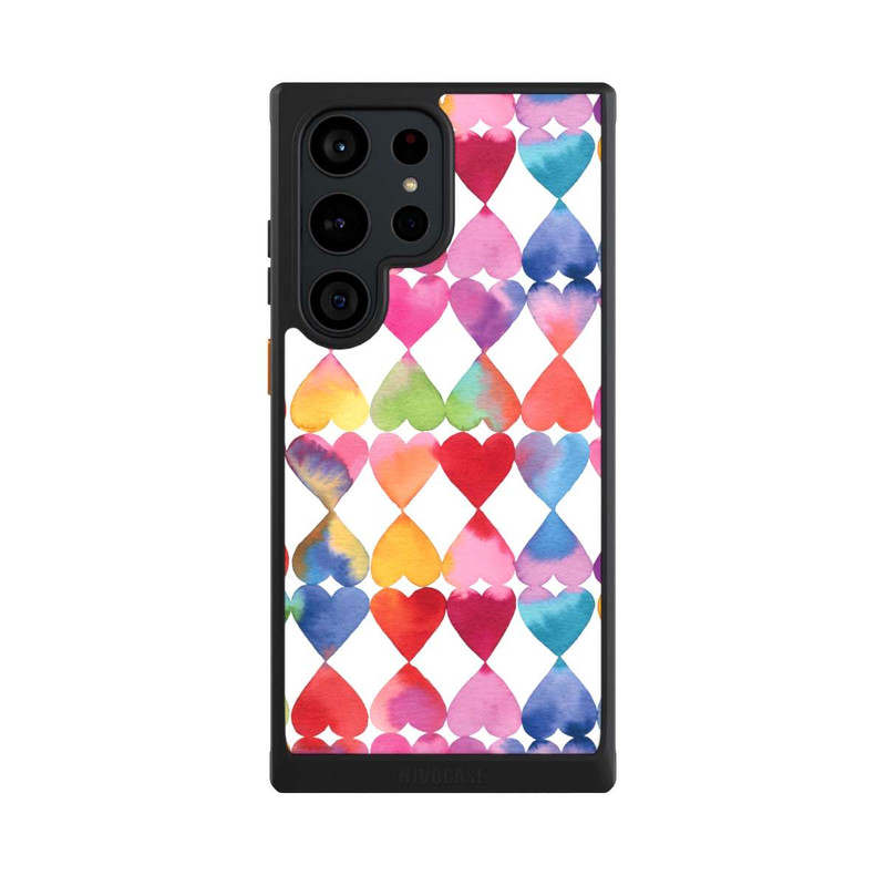 Galaxy S23 Ultra NIVOcore Buntes Herz Watercolor Muster