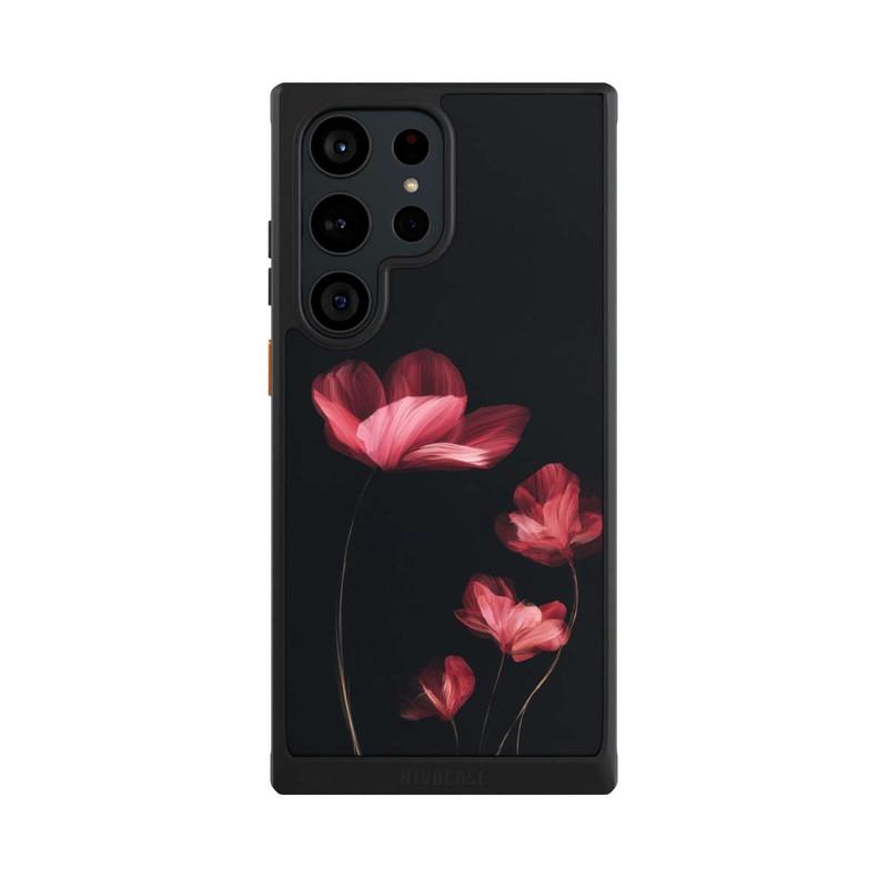 Galaxy S23 Ultra NIVOcore Burgunder Blüten schwarz