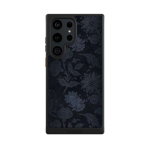 Samsung Galaxy S23 Ultra NIVOcore  Silberne Blumen auf Samt