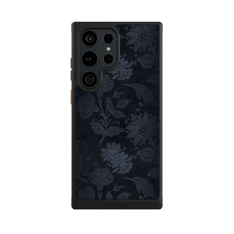 Galaxy S23 Ultra NIVOcore  Silberne Blumen auf Samt