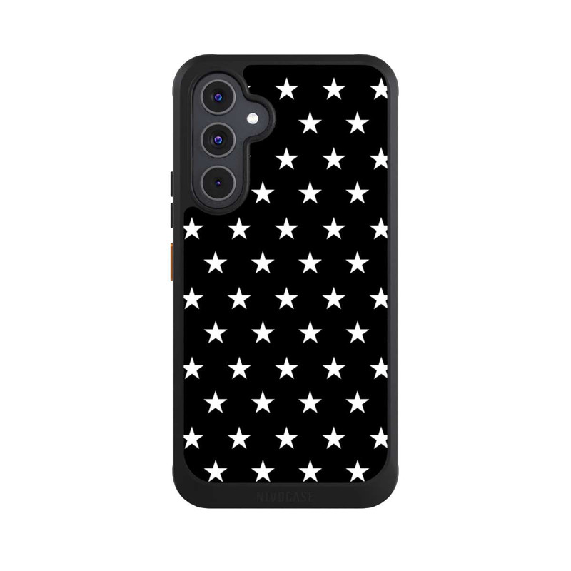 Galaxy A54 5G NIVOcore Polka Stars Schwarz und Weiß