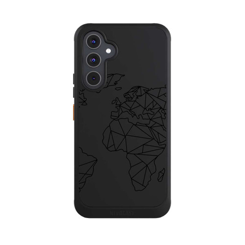 Samsung Galaxy A54 5G NIVOcore Polygon Weltkarte Schwarz ohne Hintergrund