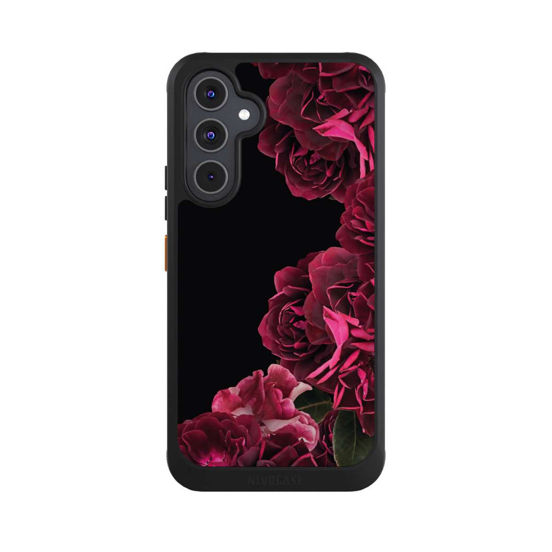 Galaxy A54 5G NIVOcore Vintage Rosen auf Schwarz