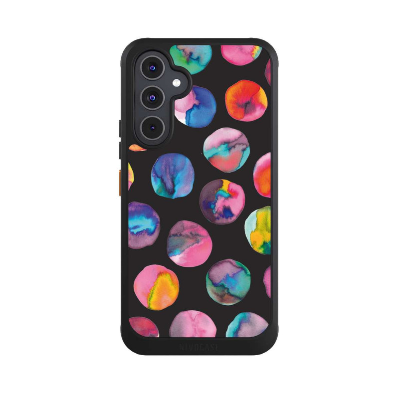 Galaxy A54 5G NIVOcore Colorful Ink Marbles Dots Black