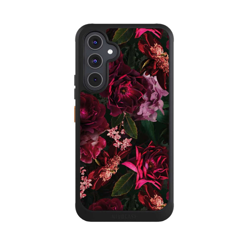 Galaxy A54 5G NIVOcore Dark Red and Pink Flowers