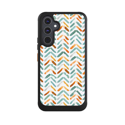 Samsung Galaxy A54 5G NIVOcore Elegantes Herbstchevron Blau Orange