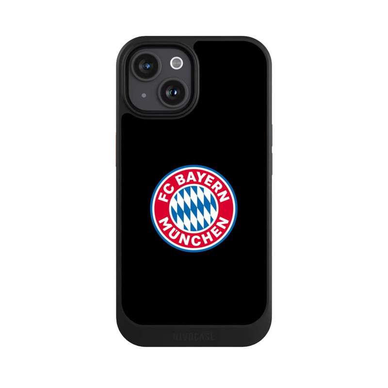 iPhone 15 NIVOcore FCB Logo auf Schwarz