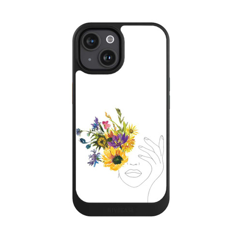 Apple iPhone 15 NIVOcore Line Art Frau Sonnenblumen