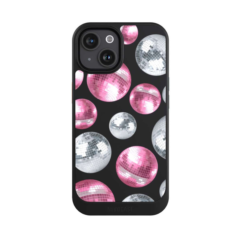 iPhone 15 NIVOcore Discokugel Show Pink Transparent