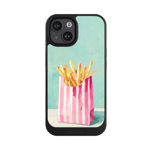 Apple iPhone 15 NIVOcore Retro Pommes Blau Watercolor