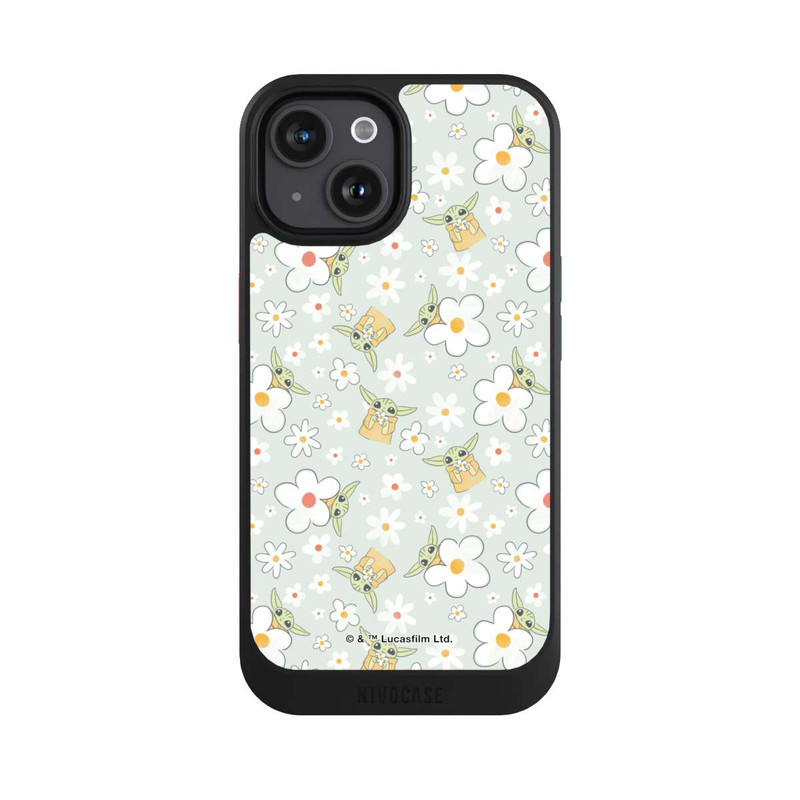 iPhone 15 NIVOcore Baby Yoda Blumen Muster