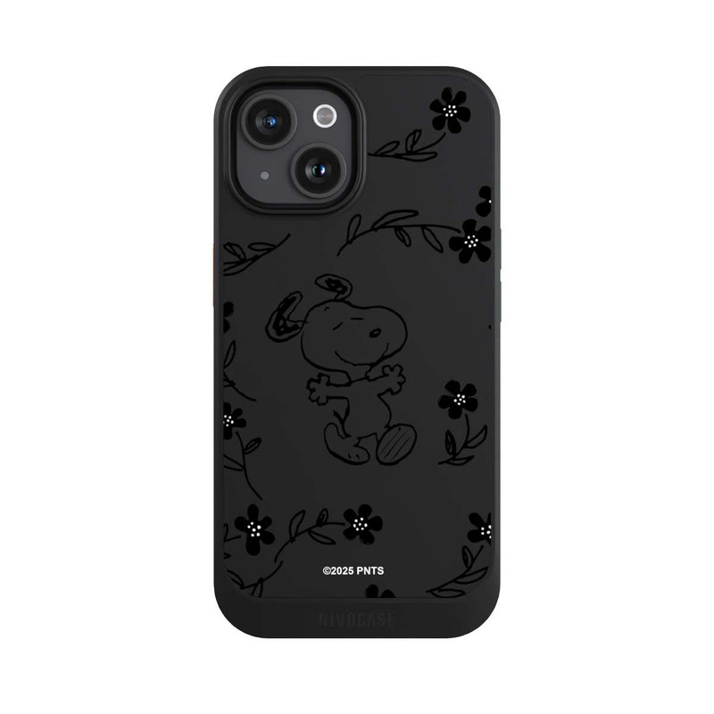iPhone 15 NIVOcore Snoopy und Flowers Transparent