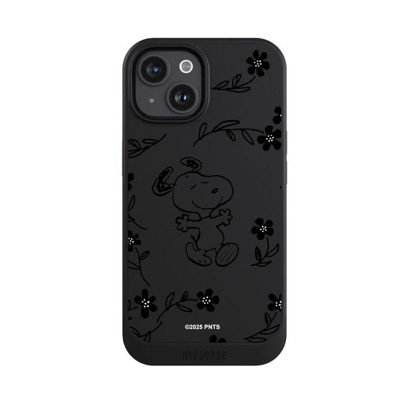 iPhone 15 NIVOcore Snoopy und Flowers Transparent
