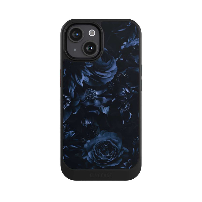 iPhone 15 NIVOcore Shadow Flowers Blue
