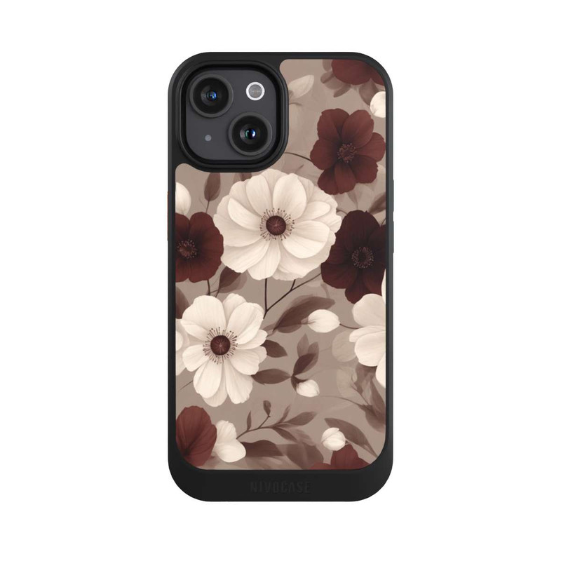 iPhone 15 NIVOcore Negative Flower Bordeaux White with AI
