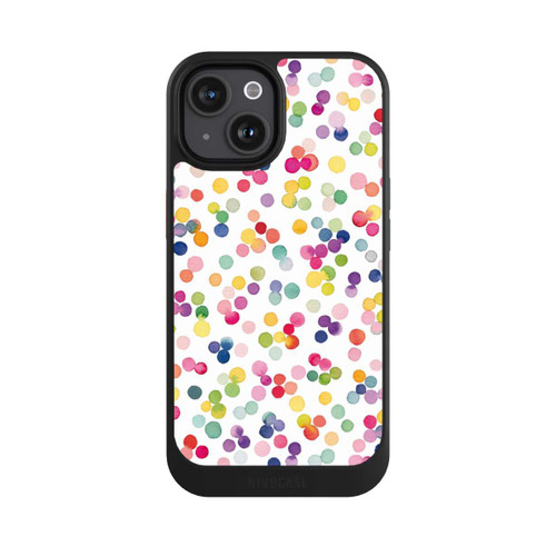 Apple iPhone 15 NIVOcore Watercolour Punkte Bunt