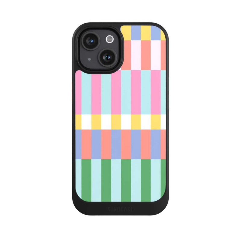 iPhone 15 NIVOcore Checked Theme Pastel