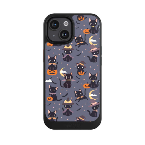 Apple iPhone 15 NIVOcore Cute Halloween Witch Cats and Pumpkins