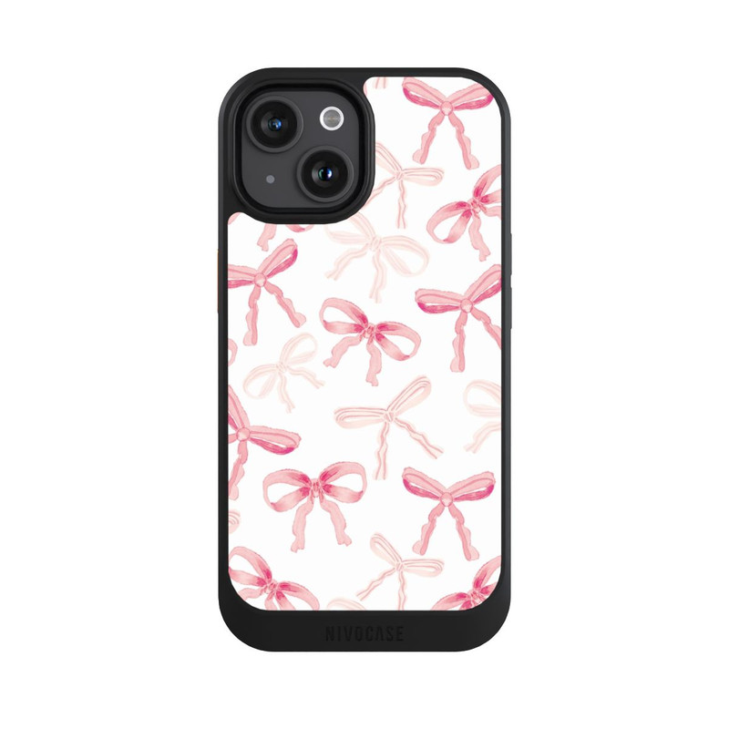 iPhone 15 NIVOcore Light Pink Bow Pattern
