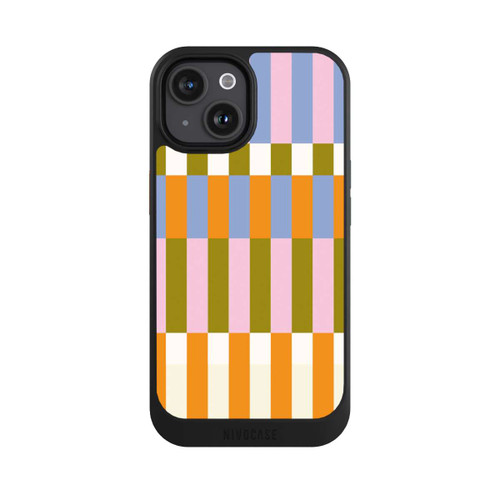 Apple iPhone 15 NIVOcore Thème à Carreaux Colorés et Audacieux