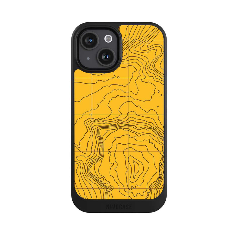 iPhone 15 NIVOcore Berg gelbe Linien