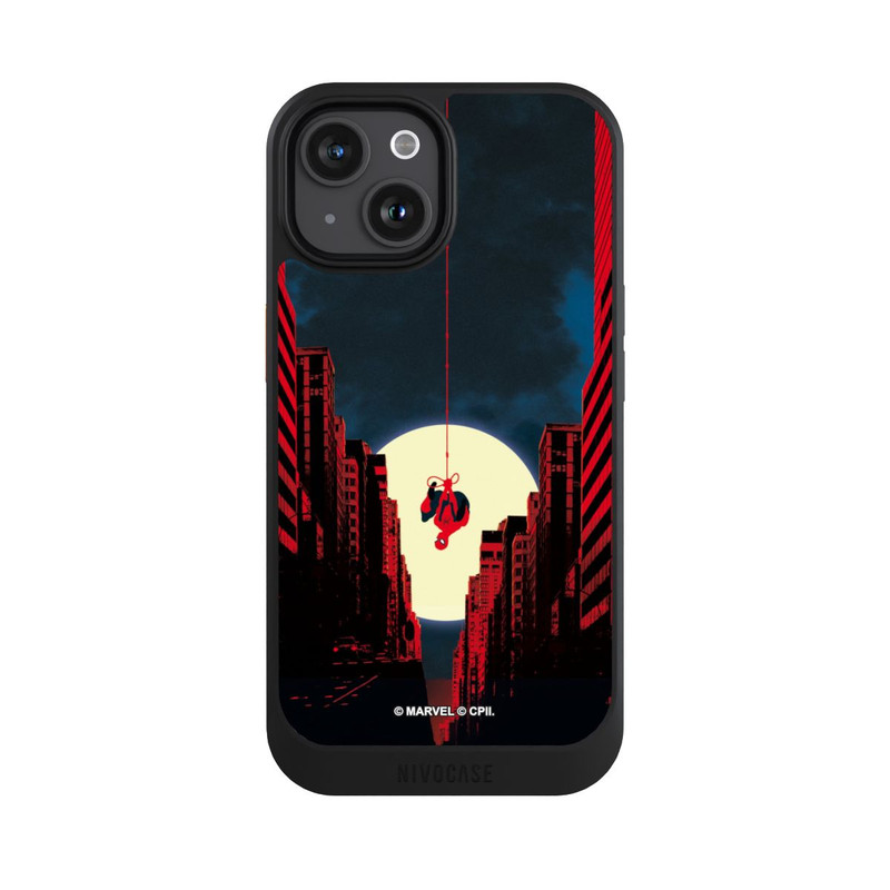 iPhone 15 NIVOcore Spider-Man Marvel between Skyscrapers