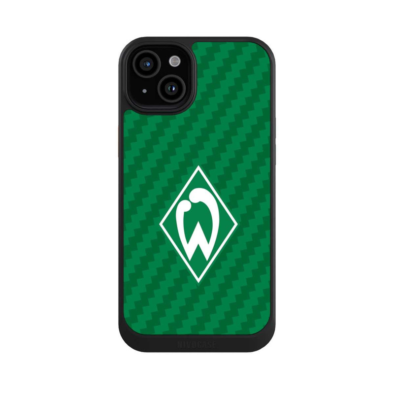 iPhone 15 Plus NIVOcore Carbonlook - Werder Bremen