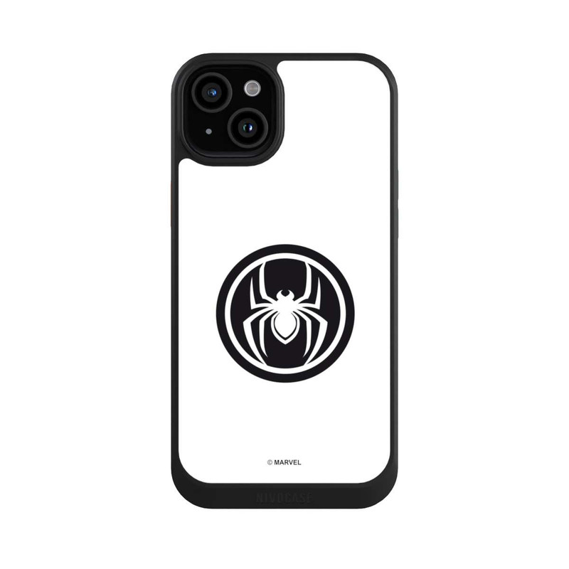 iPhone 15 Plus NIVOcore Spider-Man Spider Logo White