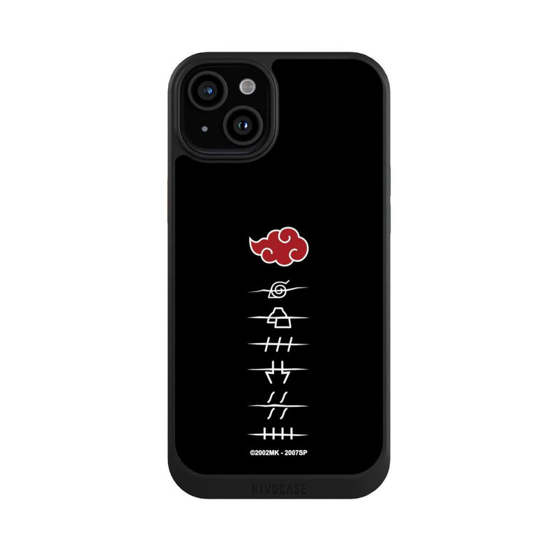 iPhone 15 Plus NIVOcore Akatsuki Mitgliedssymbole Schwarz