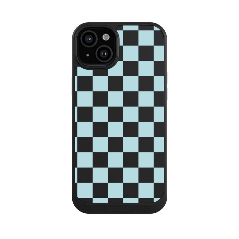 iPhone 15 Plus NIVOcore Karo Weiches Blau