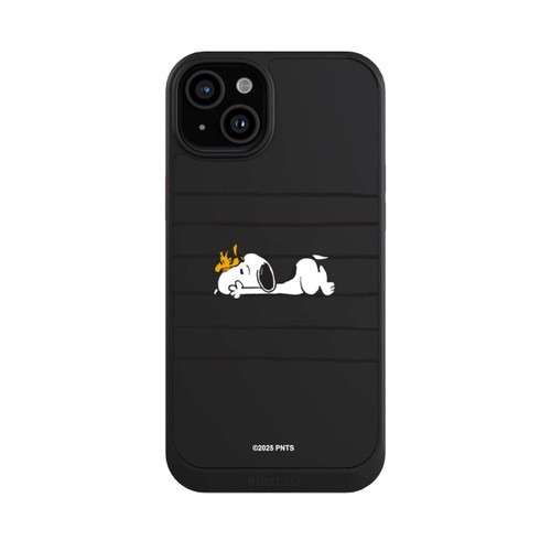 Apple iPhone 15 Plus NIVOcore Snoopy Woodstock Streifen Peanuts Transparent