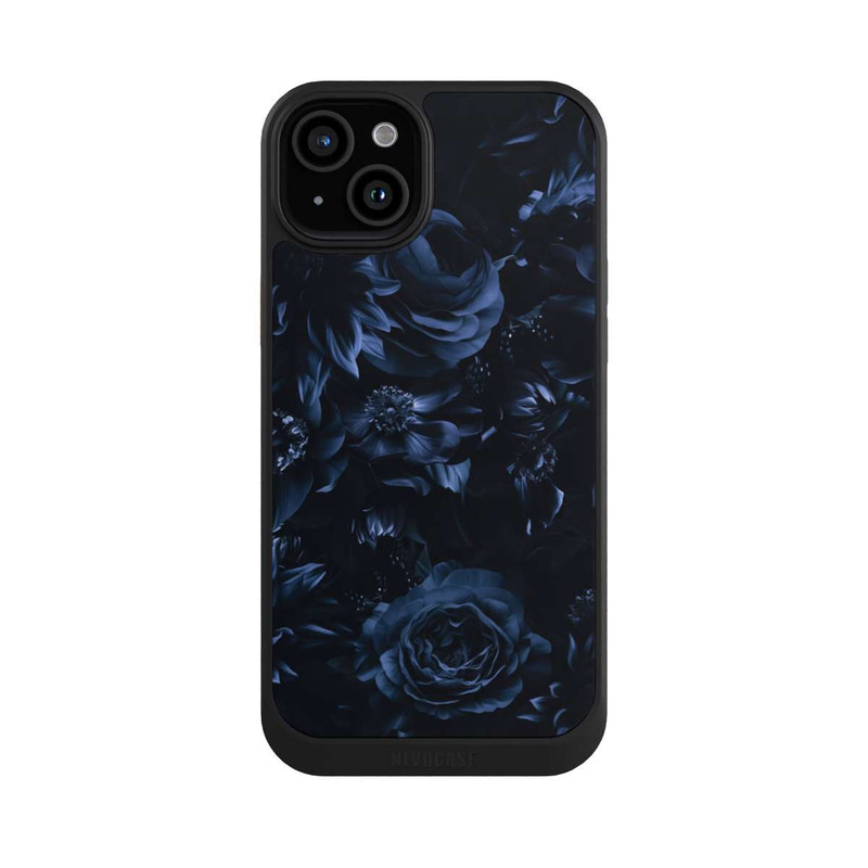 iPhone 15 Plus NIVOcore Shadow Flowers Blue