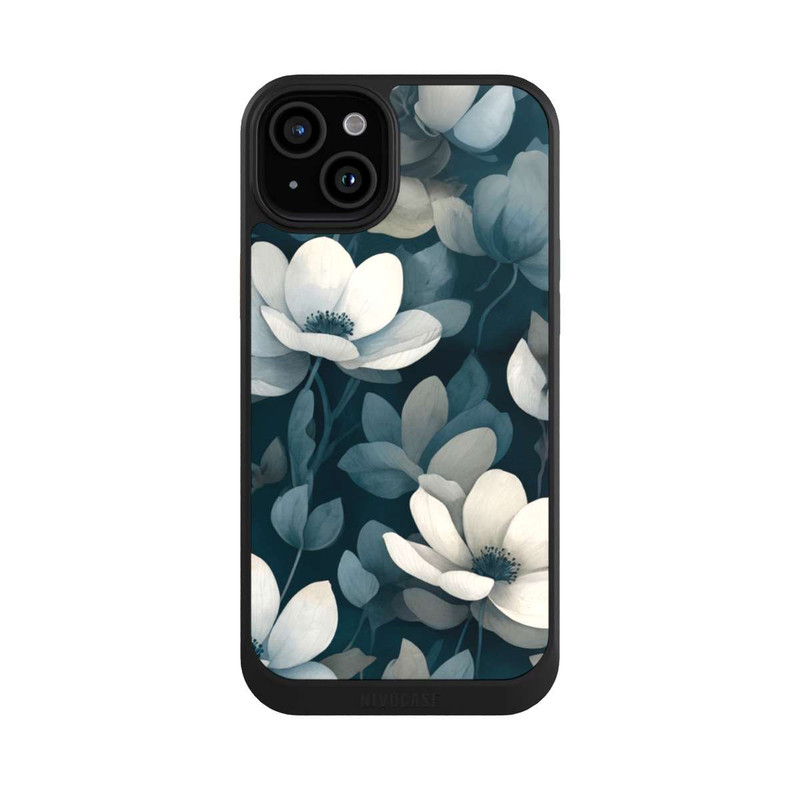 iPhone 15 Plus NIVOcore Negative Flower Petrol White with AI