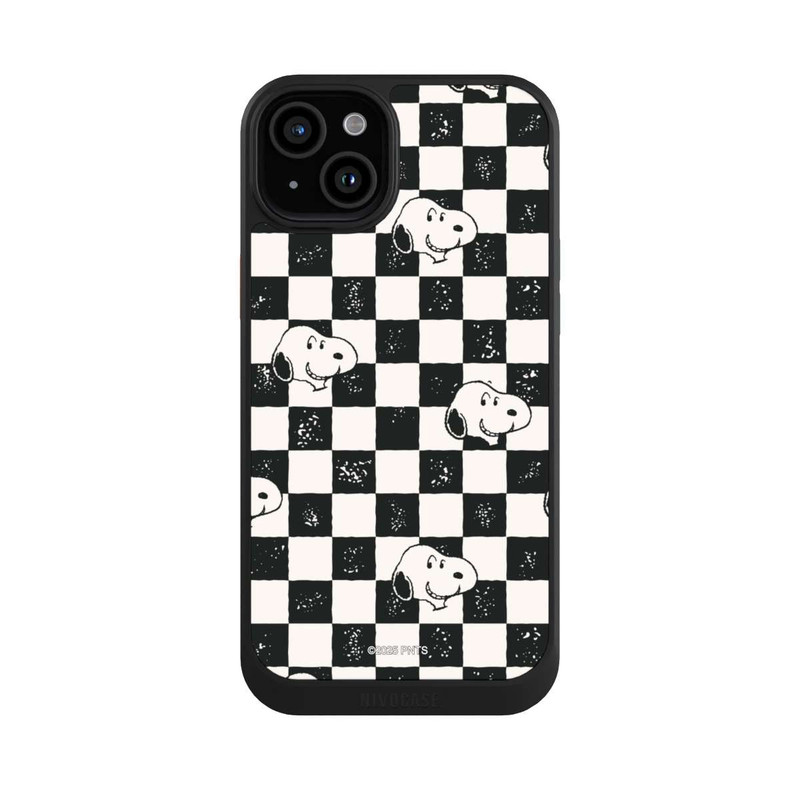 iPhone 15 Plus NIVOcore Snoopy Heads Checked Pattern