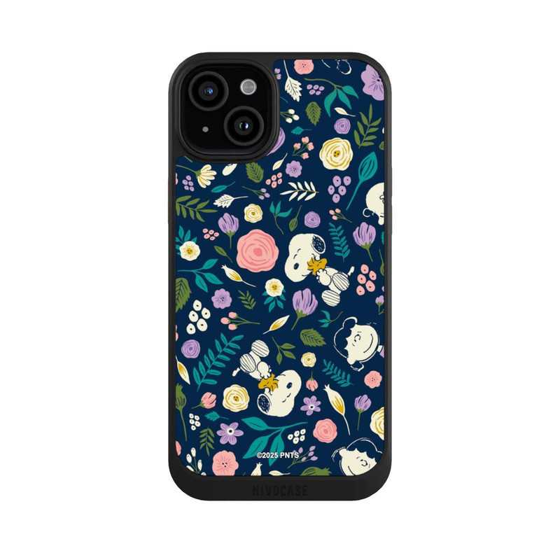iPhone 15 Plus NIVOcore Peanuts Dark Flower Pattern