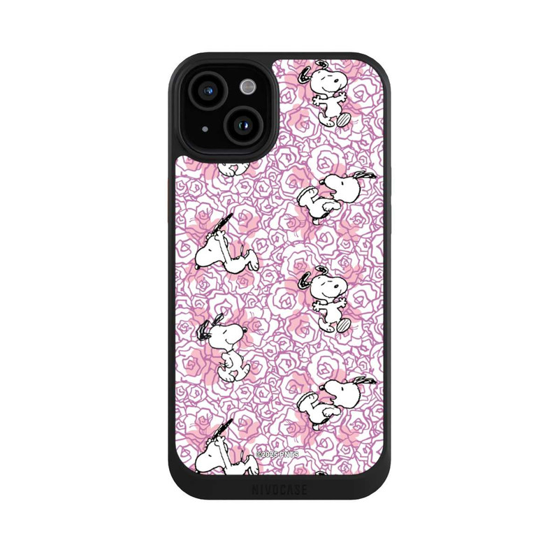 iPhone 15 Plus NIVOcore Peanuts Pink Roses Pattern