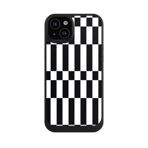 Apple iPhone 15 Plus NIVOcore Checked Abstract Bold Black and White Color Block