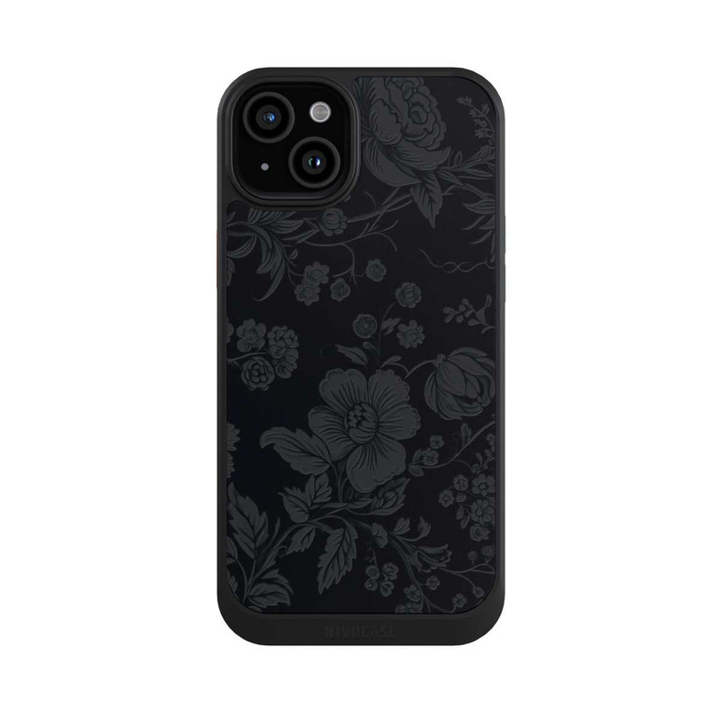 iPhone 15 Plus NIVOcore Dunkle Blumen Vintageoptik