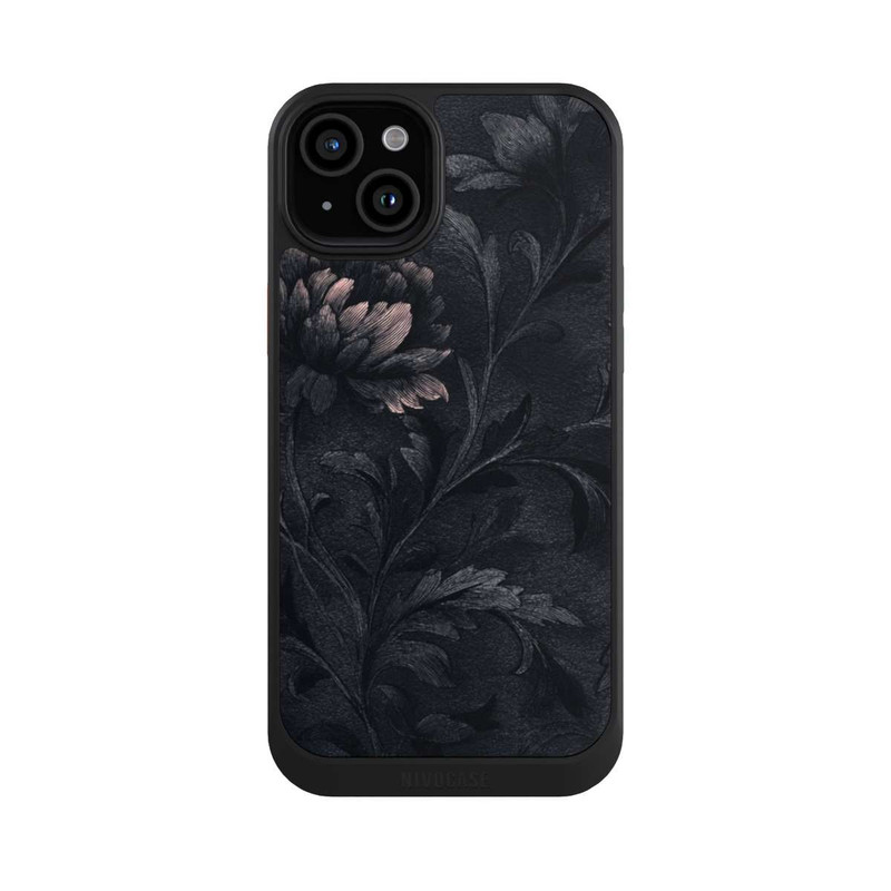 iPhone 15 Plus NIVOcore Dunkles Blumenmuster Vintage