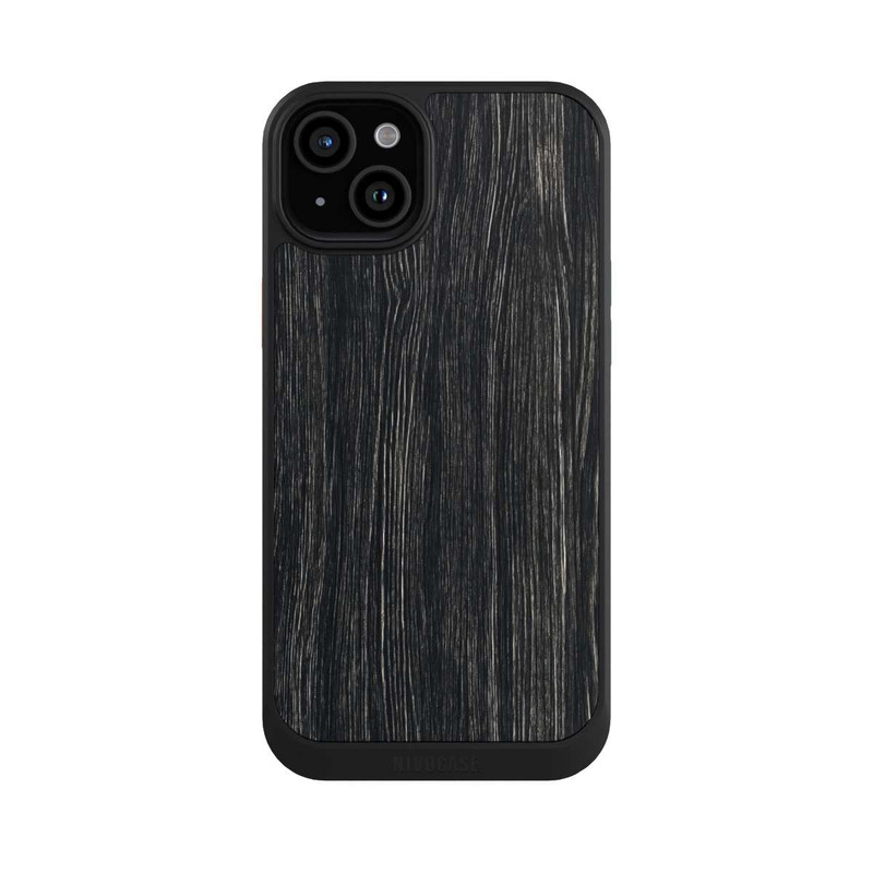iPhone 15 Plus NIVOcore Dunkle Holzstruktur