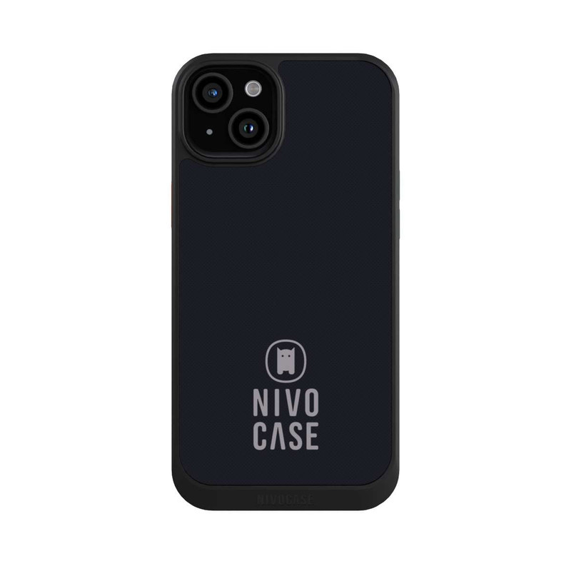 iPhone 15 Plus NIVOcore Nivocase Logo Schwarz Grau