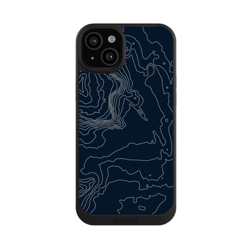 Apple iPhone 15 Plus NIVOcore Berg Höhenlinien Dunkel