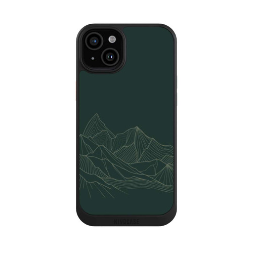 Apple iPhone 15 Plus NIVOcore Dessin Au Trait De Montagne Vert